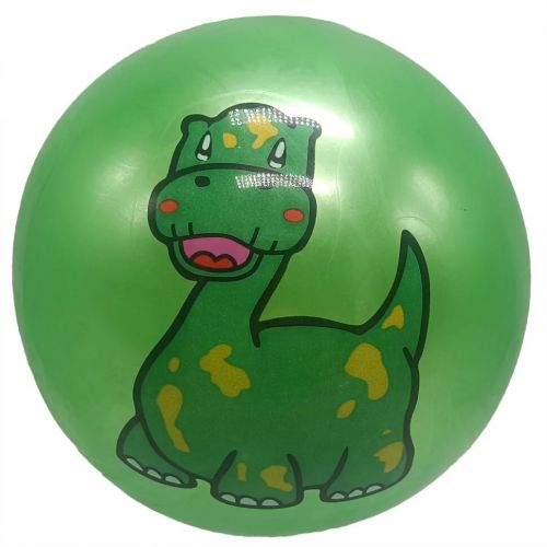 Мяч резиновый "Динозаврики" 23 см (зеленый) фото