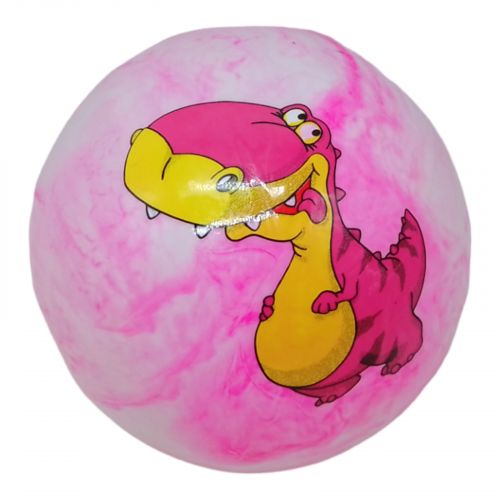 Мячик резиновый "Динозавры", розовый, 23 см фото