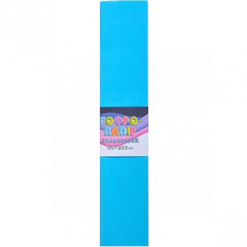 Гофрований папір, 50х200 см (блакитний) фото