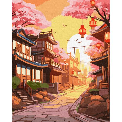 Картина за номерами "Японська вуличка" 40х50 см фото