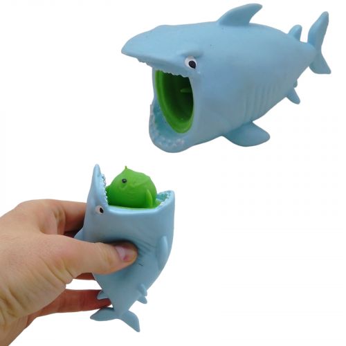 Іграшка-антистрес "Акула з рибою" (блакитний) фото