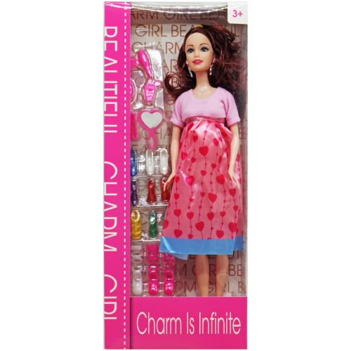 Кукла беременная с аксессуарами (в розовом) фото