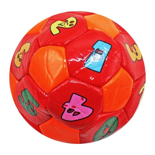 Уценка. Мяч футбольный №2 "Цифры" (оранжевый) Трещина у отверстия для надувания фото