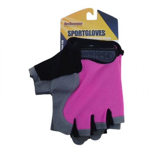 Велосипедные перчатки детские, размер L (розовый) фото