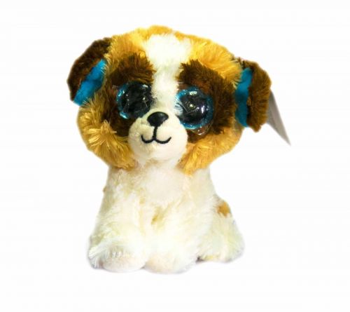 Уценка.  Уценка.  Мягкая игрушка "Глазастик: Собака", маленькая (коричневая) - Грязная лапа лысина на голове фото