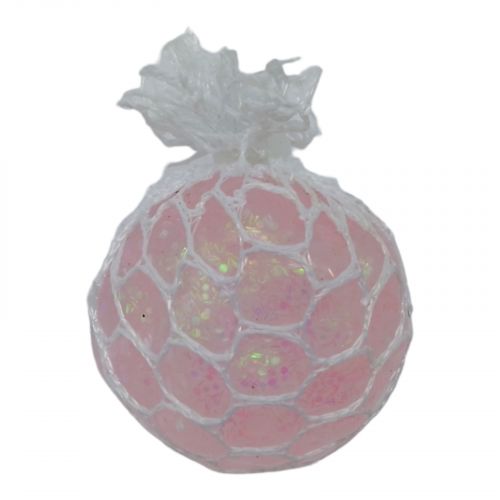 Іграшка-антистрес з блискітками "Mesh Squish Ball: Ніжність" (рожевий) фото