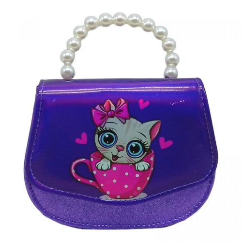 Уценка. Сумочка детская "Принцесса Киса" (фиолетовая) краска на сумочке потертая фото