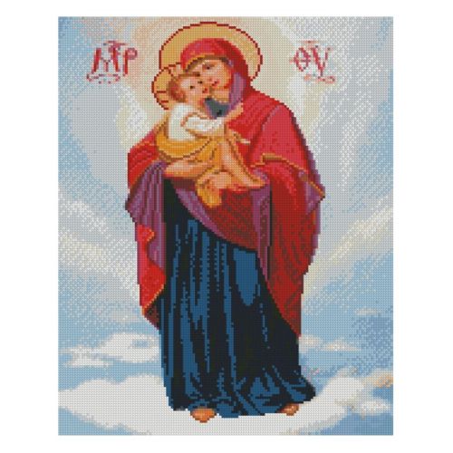 Алмазна мозаїка "Серпнева Божа Матір" 40х50 см фото