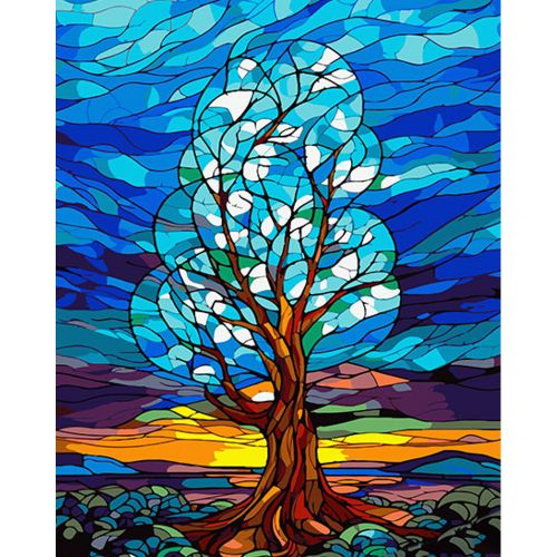 Картина по номерам "Дерево перемен"; проективная картина; Сюжет №2; 40х50 см фото