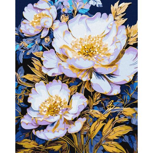 Картина по номерах з фарбами металік "Елегантні квіти" 40x50 см фото