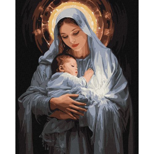 Картина за номерами з фарбами металік "Ніжність матері" 40х50 см фото