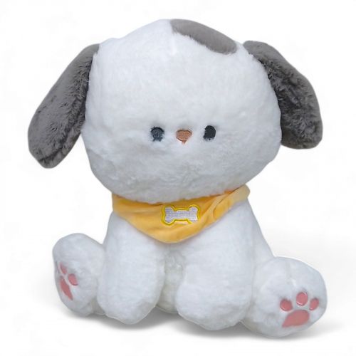 Мягкая игрушка "Собачка", 30 см (белый+серый) фото