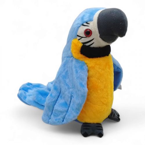 Мʼяка іграшка "Папуга-повторюшка" (блакитний) фото