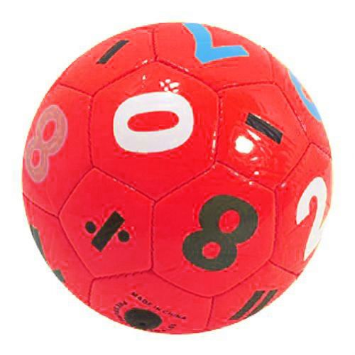 Мяч футбольный №2 "Цифры" (красный) фото
