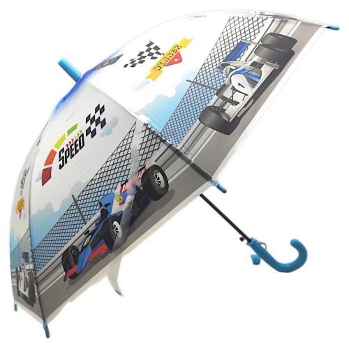 Детский зонт-трость "Автогонки", голубой (66 см) фото
