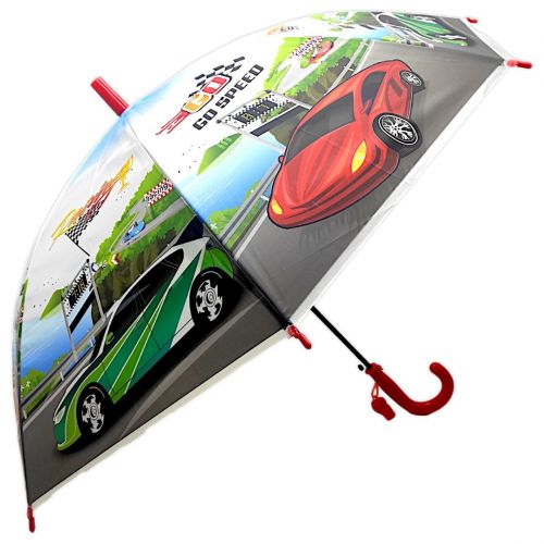 Детский зонт-трость "Автогонки", красный (66 см) фото