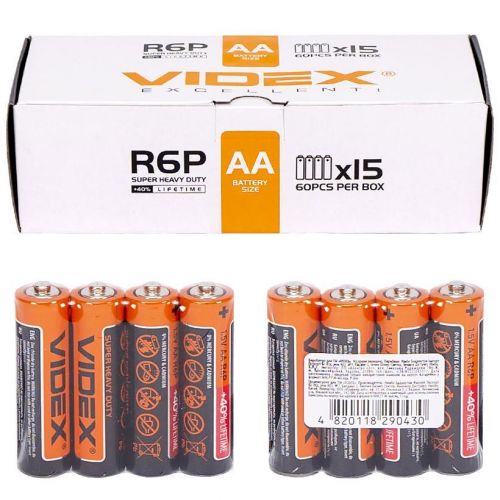 R6P Батарейки Videx AA, сольові (4331) фото
