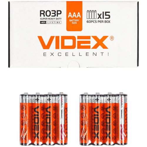 R03P Батарейки Videx AAA, сольові (4332), 4 шт фото