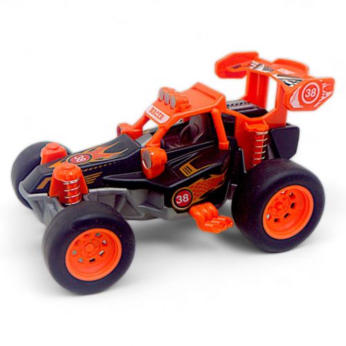 Машинка инерционная, металлическая "Гоночная" (оранжевая) фото