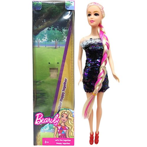 Кукла в платье с пайетками (блондинка в фиолетовом) фото