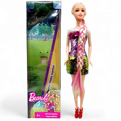 Кукла в платье с пайетками (блондинка в радужном) фото