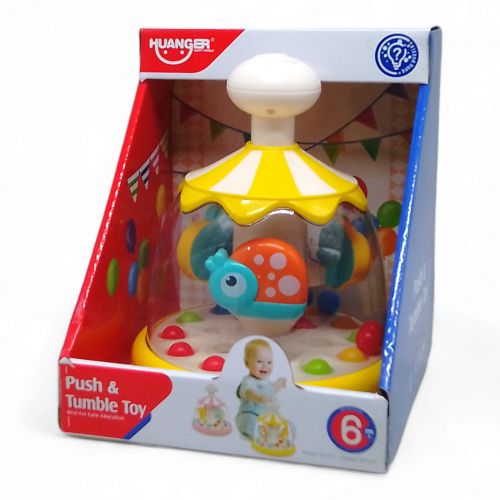 Детская игрушка "Юла: Push & Tumble Toy", с шариками (желтая) фото