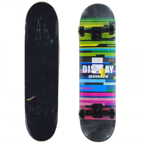 Скейт деревянный с принтом, цветной фото