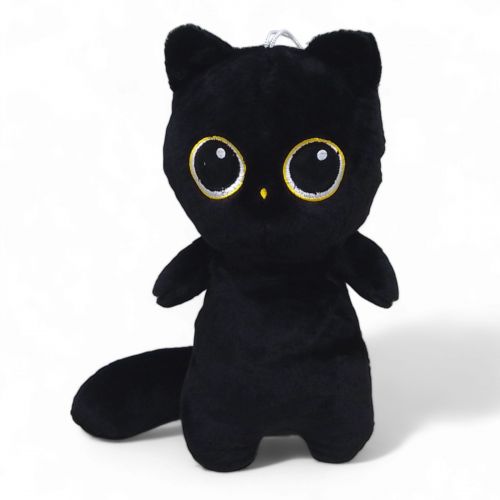 Мʼяка іграшка "Котик", 30 см, чорний фото