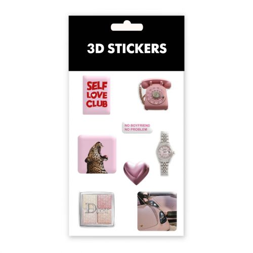 Набор 3D стикеров "Pink lover" (8 стикеров) фото