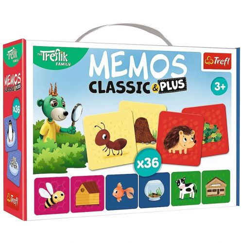 Настільна гра - "Мемос Класичні плюс 36 карт Звірята та їхні хатинки /Trefl фото