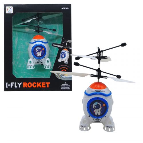 Летающая игрушка "Ракета", с подсветкой фото