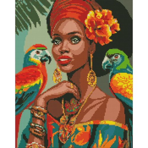 Алмазна мозаїка "Африканська принцеса" 40х50 см фото