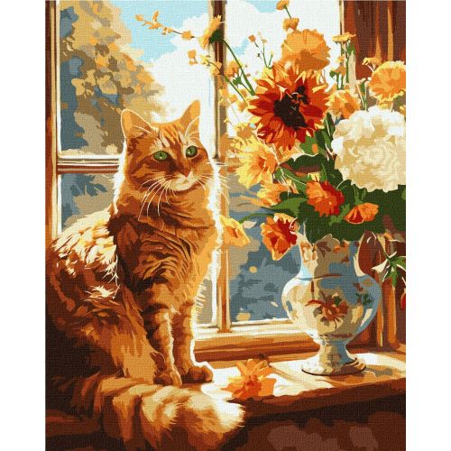 Картина по номерам "Рыжий котик" 40х50 см фото