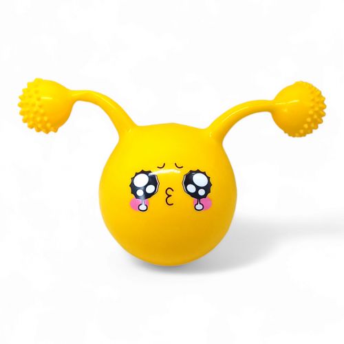 Мячик-прыгун, 40 см, с рожками (желтый) фото