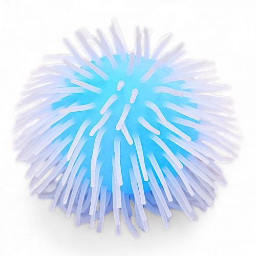 Мячик-антистресс с ворсинками, 10 см (голубой) фото