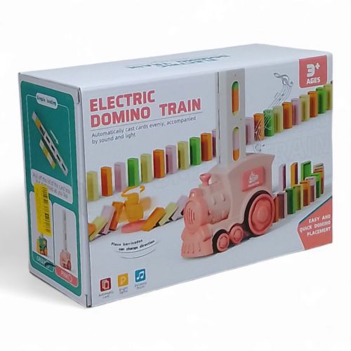 Інтерактивна іграшка "Доміно-потяг", світло, звук (рожевий) фото
