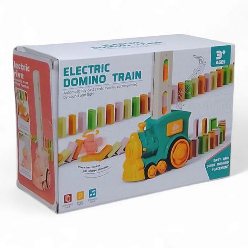 Інтерактивна іграшка "Доміно-потяг", світло, звук (бірюзовий) фото