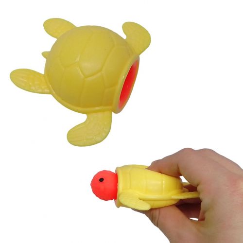 Уценка. Антистресс-игрушка "Черепашка", выпрыгивающая (желтая) грязная фото