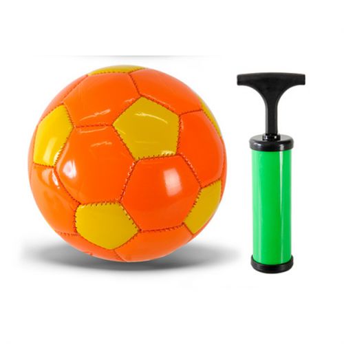 Мяч футбольный PVC №2 с насосом (оранжевый) фото