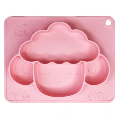 Силіконова тарілка-килимок "Баранчик", рожевий фото