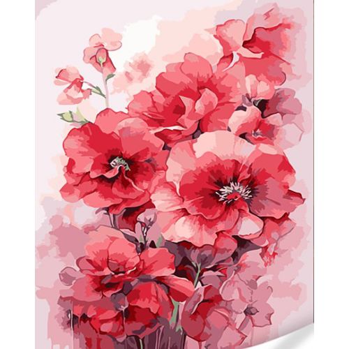 Набір для розпису по номерах "Колаж із рожевих квітів" 40х50 см фото