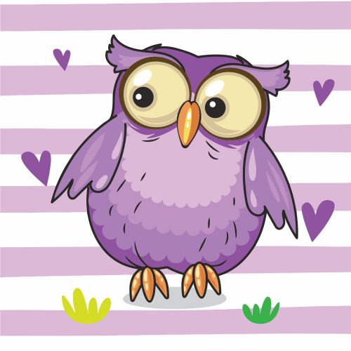 Картина за номерами "Фіолетова сова" 30х30 см фото