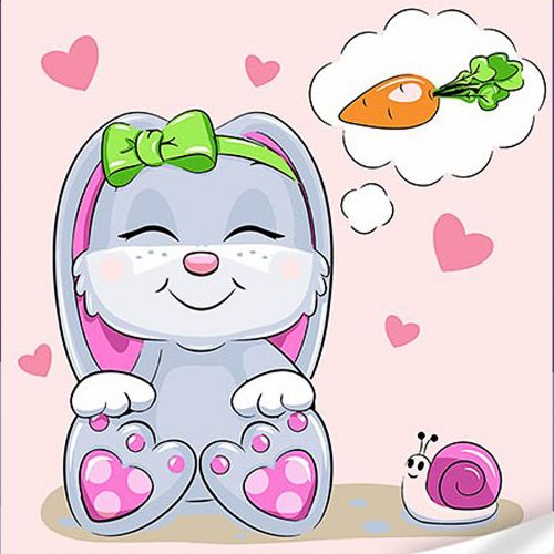Картина за номерами "Кролик з морквинкою" 30х30 см фото