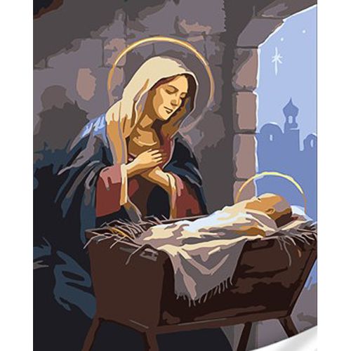 Картина по номерам "Богородица над ребенком" 30х40 см фото