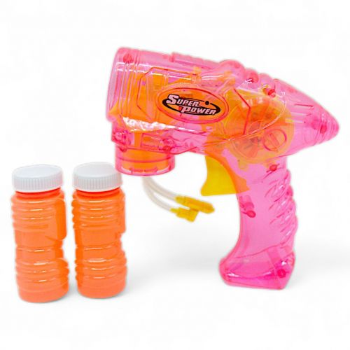 Пістолет із мильними бульбашками, рожевий фото