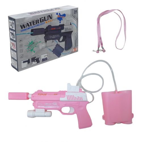Водный пистолет с баллоном, электрический (розовый) фото