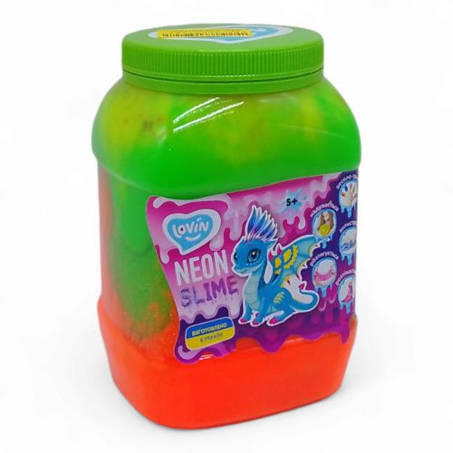 Big slime NEON ТМ Lovin Іграшка-антистрес 1150 мл зелено рожевий фото