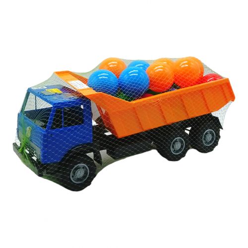 Машинка "Самосвал" с шариками (синяя + оранжевая) фото