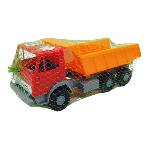 Машинка пластиковая "Самосвал" (красная + оранжевая) фото