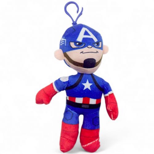 Мʼяка іграшка-брелок "Супергерої: Капітан Америка", 18 см фото